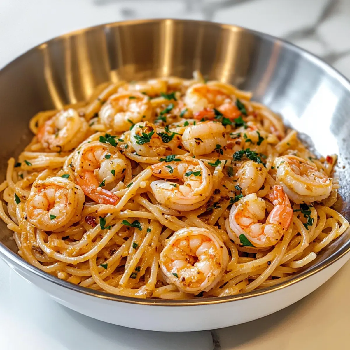 Old Bay Knoblauch Garnelen Pasta für schnelle Abende