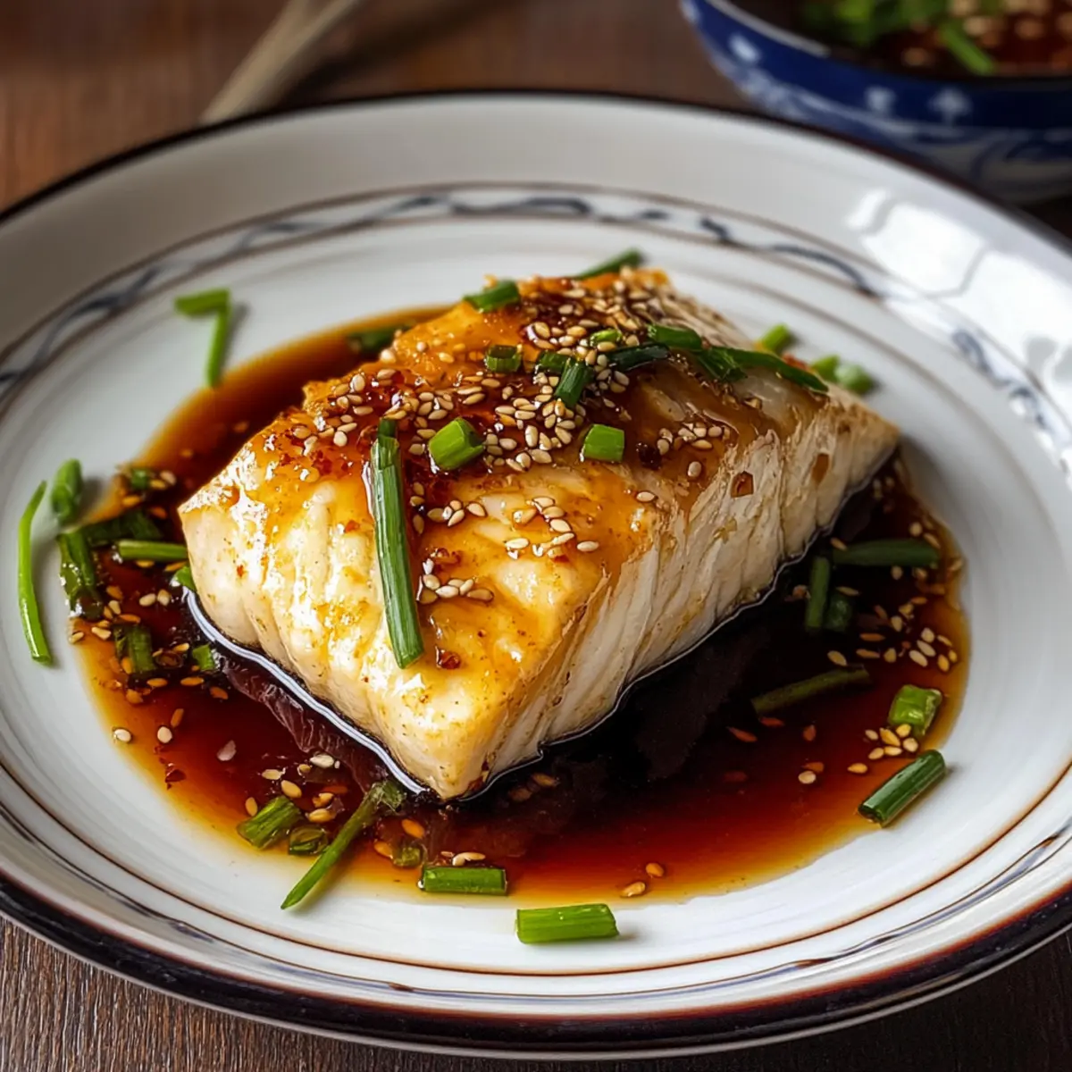 Pochierter Fisch mit Sojasauce schnell und einfach