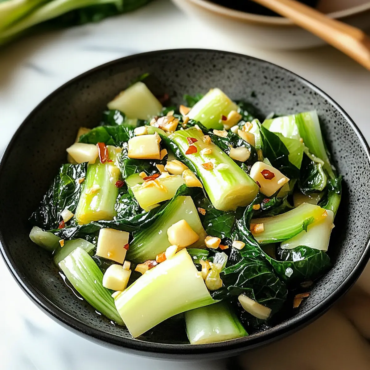 Schnelles Bok Choy mit Knoblauch und Ingwer in 15 Minuten