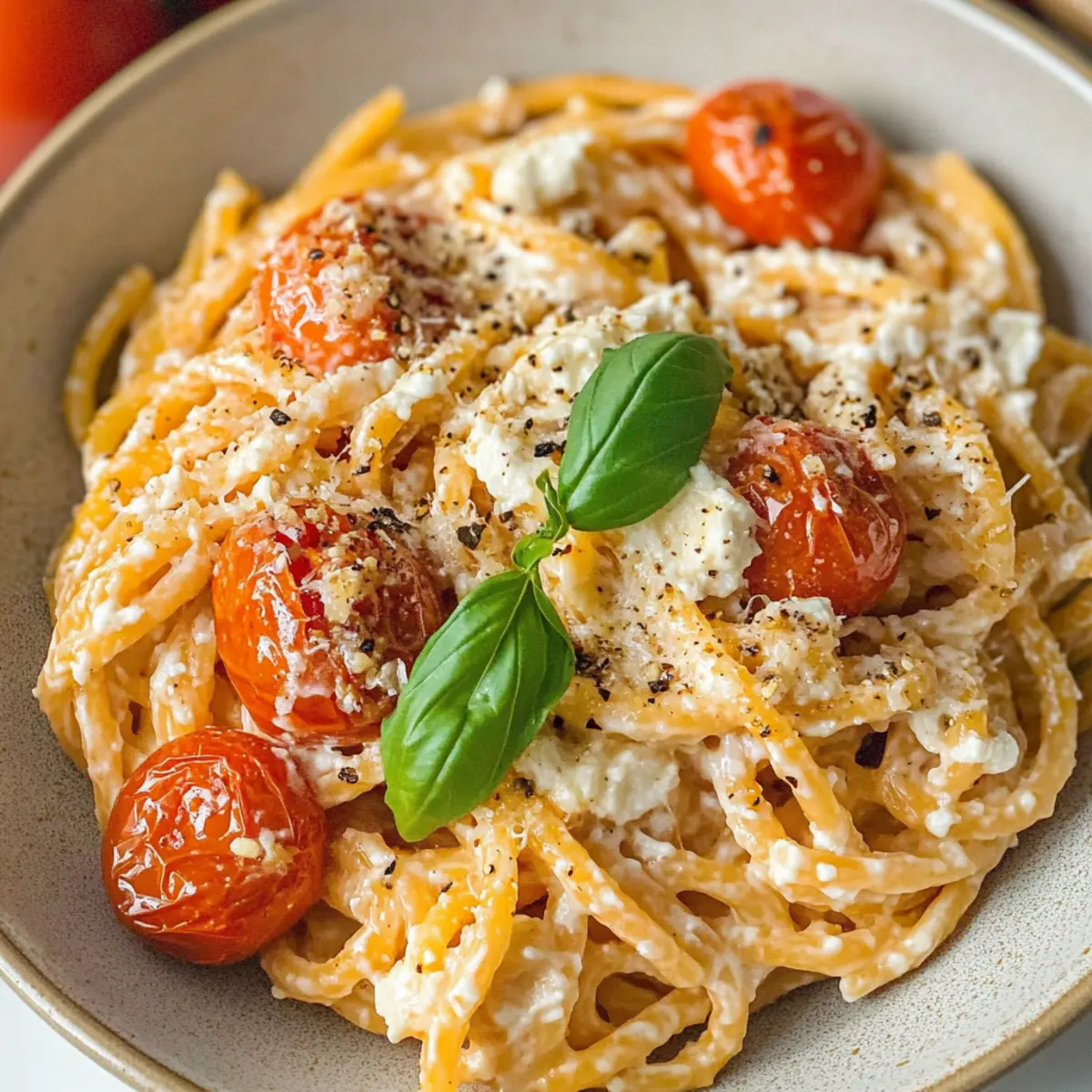 Geröstete Tomaten und Knoblauch Ricotta Pasta schnell
