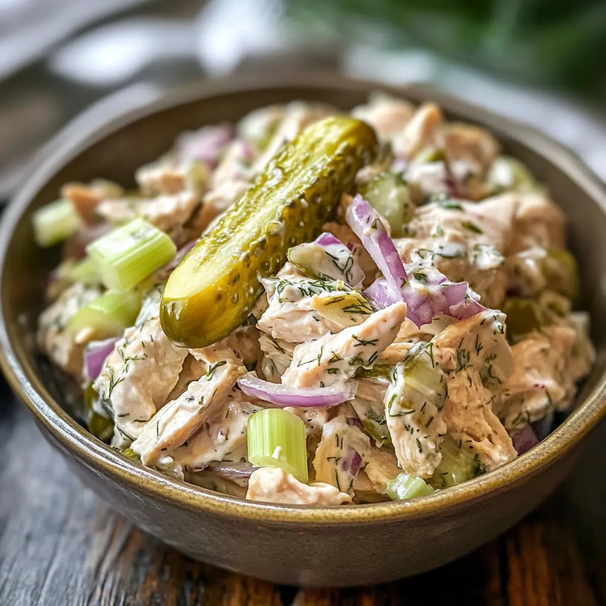 Herzhafter Dill-Einlege-Hühnchensalat für jeden Tag