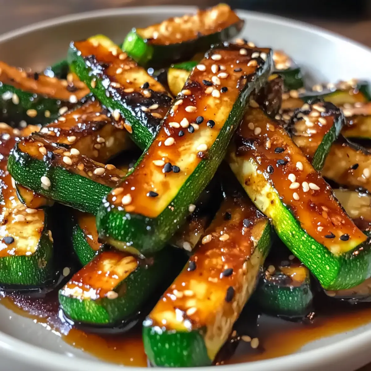 Einfacher Sojasaucen-Glasierter Hibachi-Zucchini Genuss