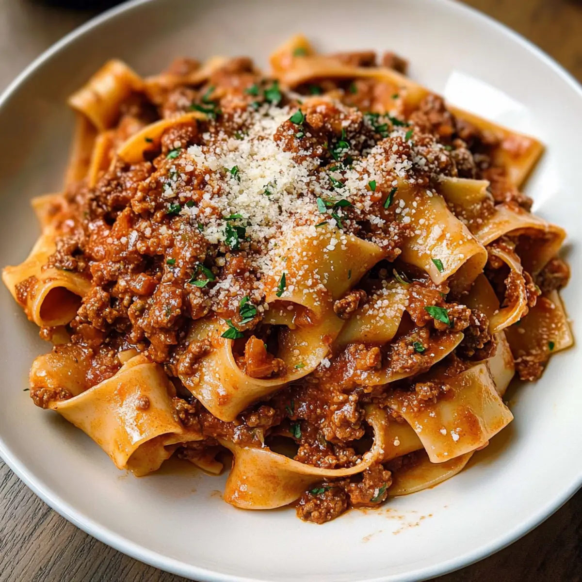 Scharfe Bolognese mit Pappardelle für Soulfood-Liebhaber