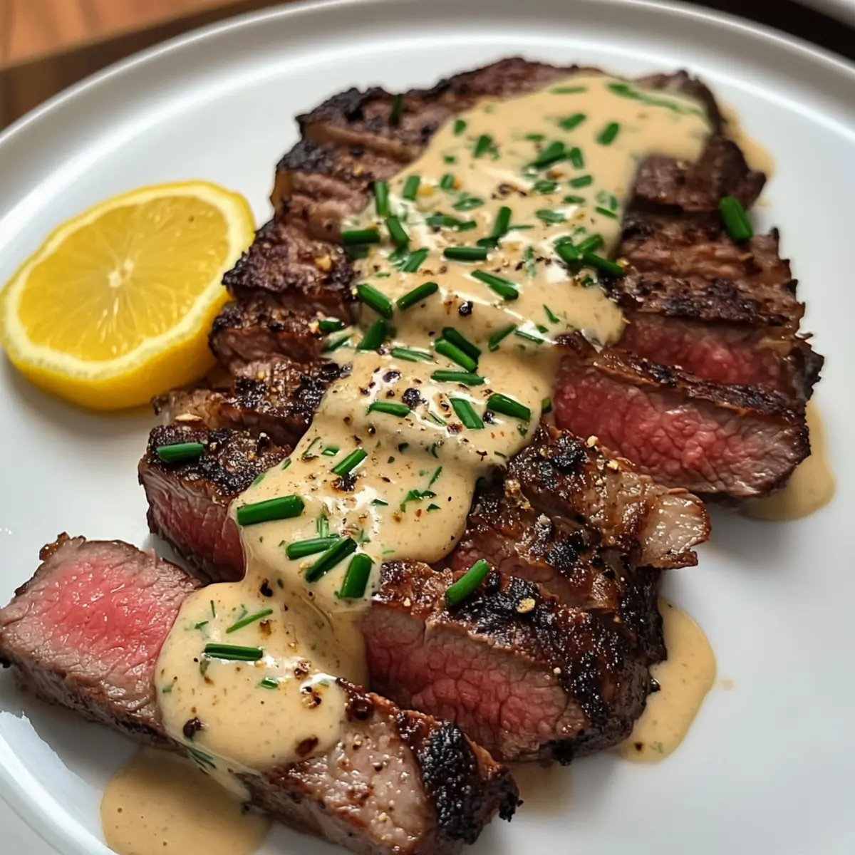 Steak mit Knoblauch-Kräuter-Crème-Sauce für Gourmets