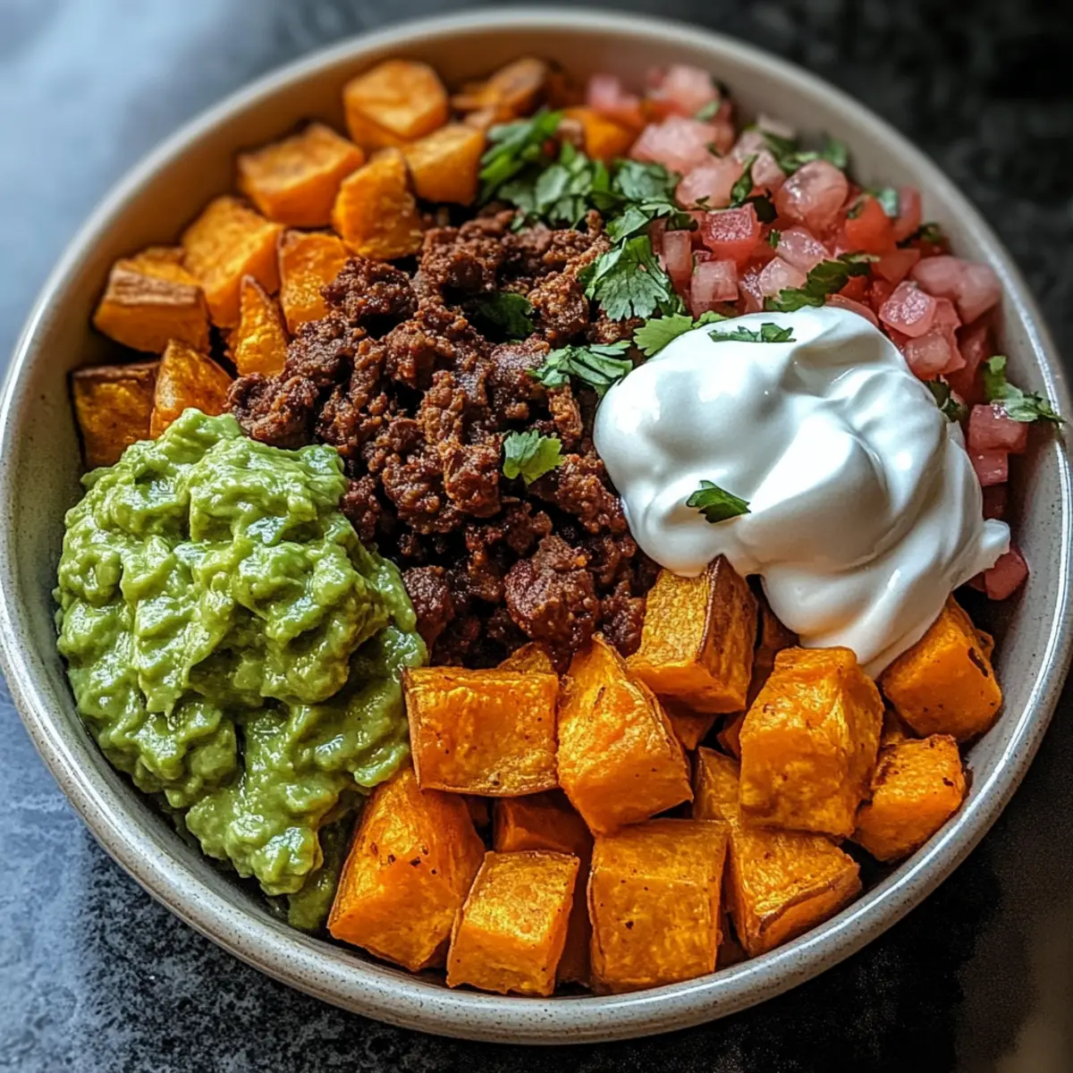 Süßkartoffel Taco Schüssel für kreative Dinnerliebe