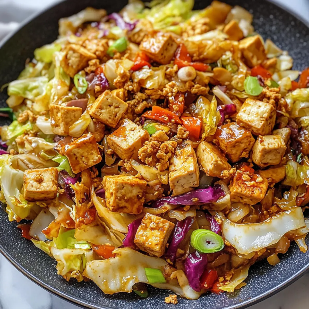 Tofu Kohl Pfannengericht für schnelle Abende