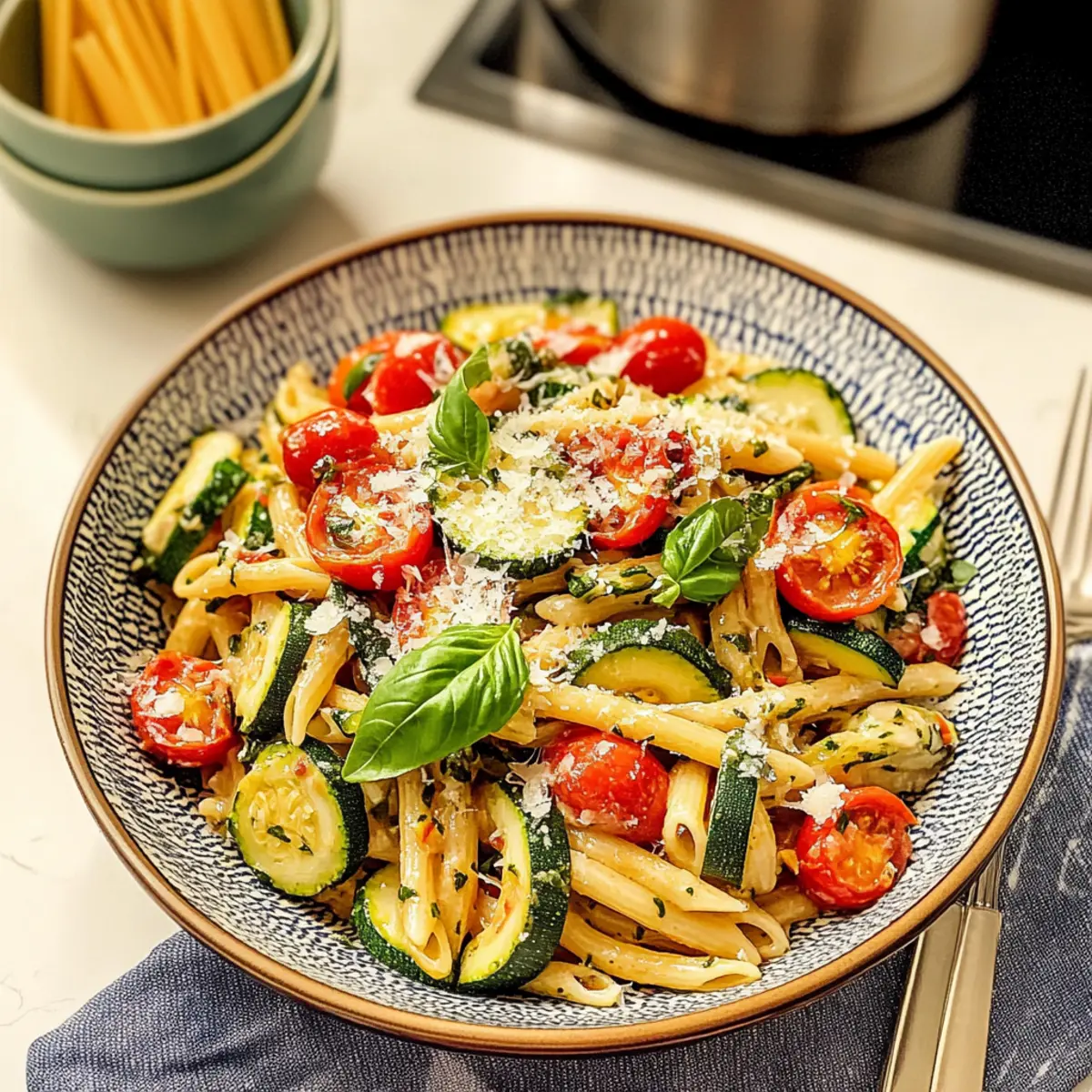 Tomaten Zucchini Pasta in weniger als 30 Minuten
