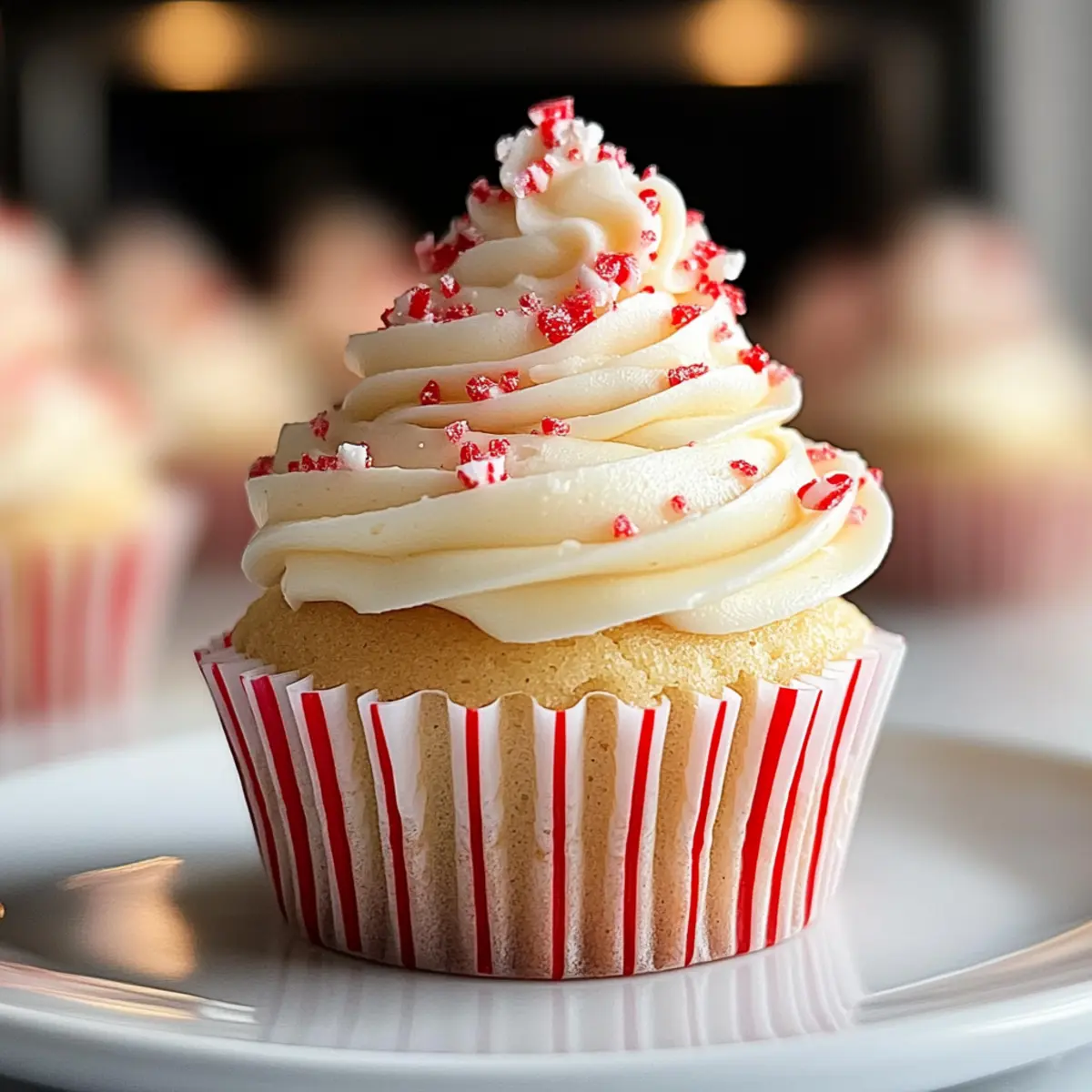 Weiße Schokolade Pfefferminz Cupcakes für Festtage