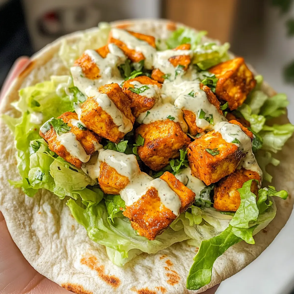 Schnelle & Einfache Buffalo Tofu Wraps genießen