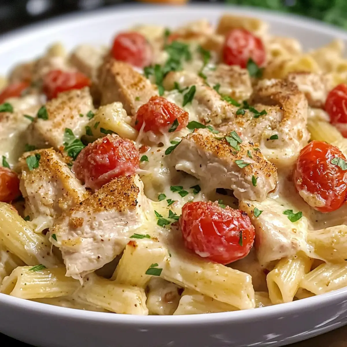 Gebackene Boursin Cajun Hähnchen Pasta Genuss