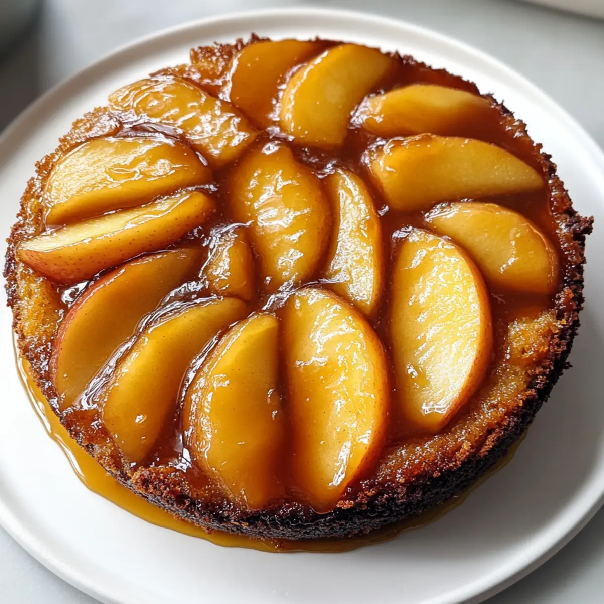 Karamellisierte Apfel-Upside-Down-Torte für den Herbst