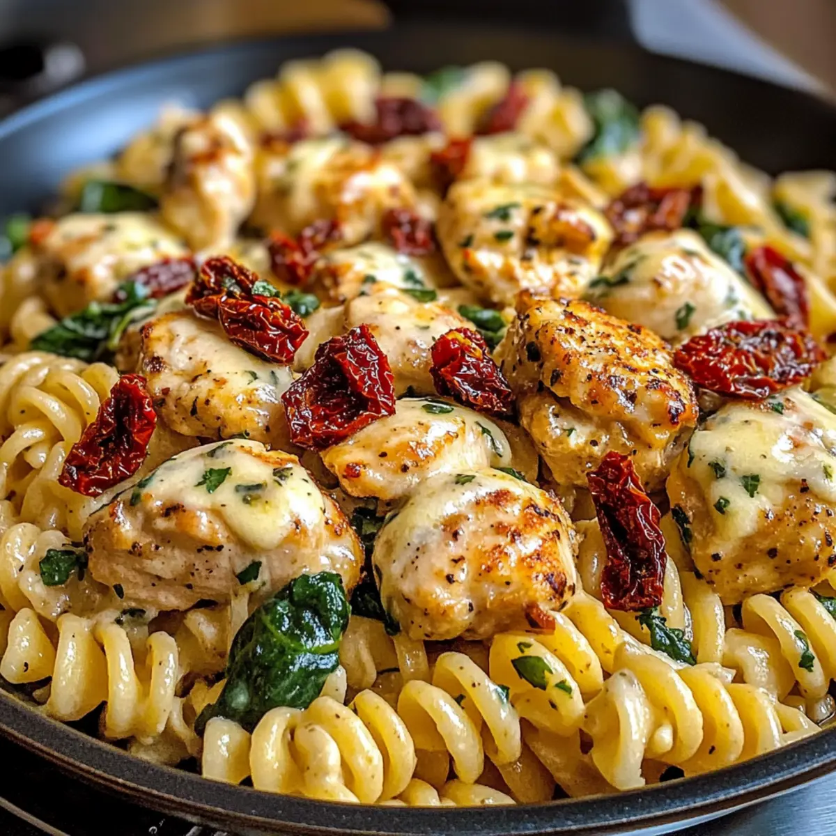 Käse-Toskanisches Hühnchen mit sonnengetr. Rotini