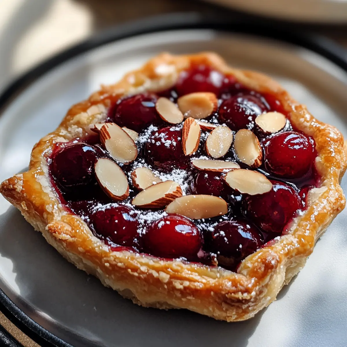 Kirsche Mandel Blätterteig Torte schnell und einfach