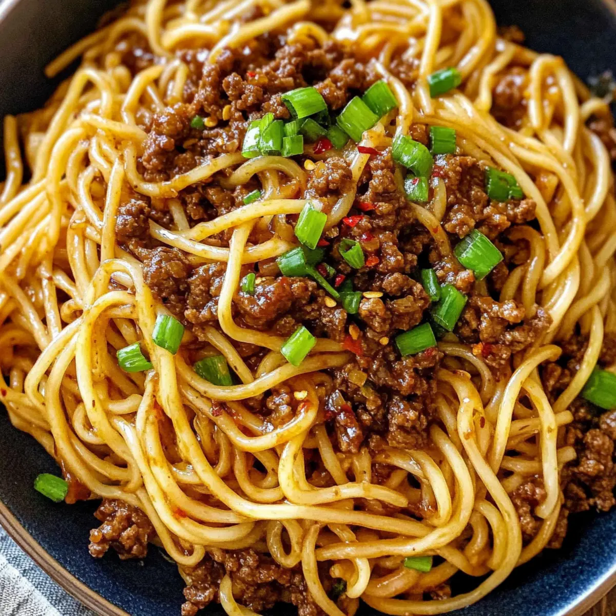 Chili Knoblauch Rindfleisch Nudeln in 30 Minuten