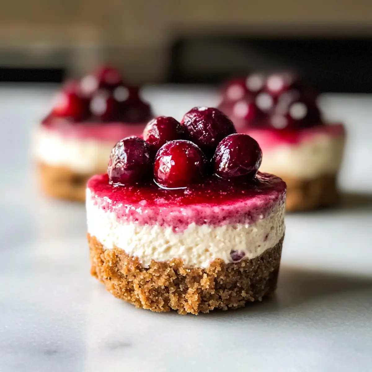 Cranberry Mini Vegane Käsekuchen für die Festtage
