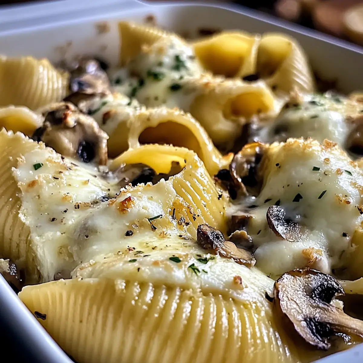 Cremige Knoblauch-Pilz gefüllte Muscheln Rezept