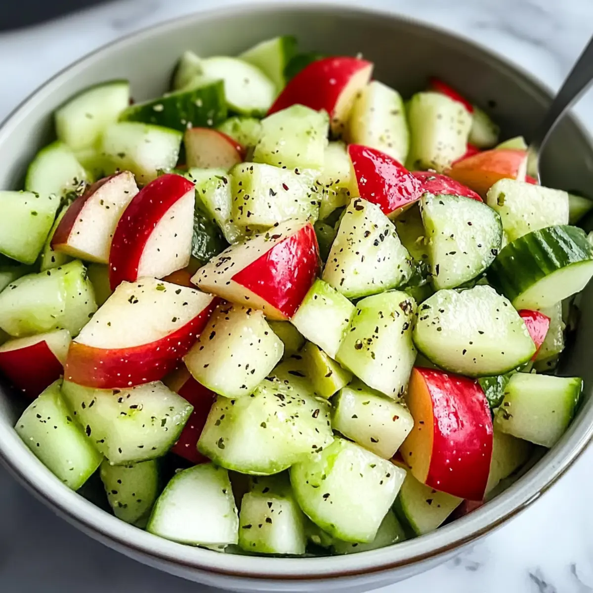 Knackiger Gurken-Apfelsalat mit würzigem Dressing Rezept
