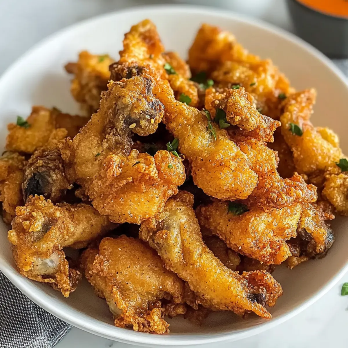 Knusprige frittierte Austernpilze mit scharfer Gewürzmischung