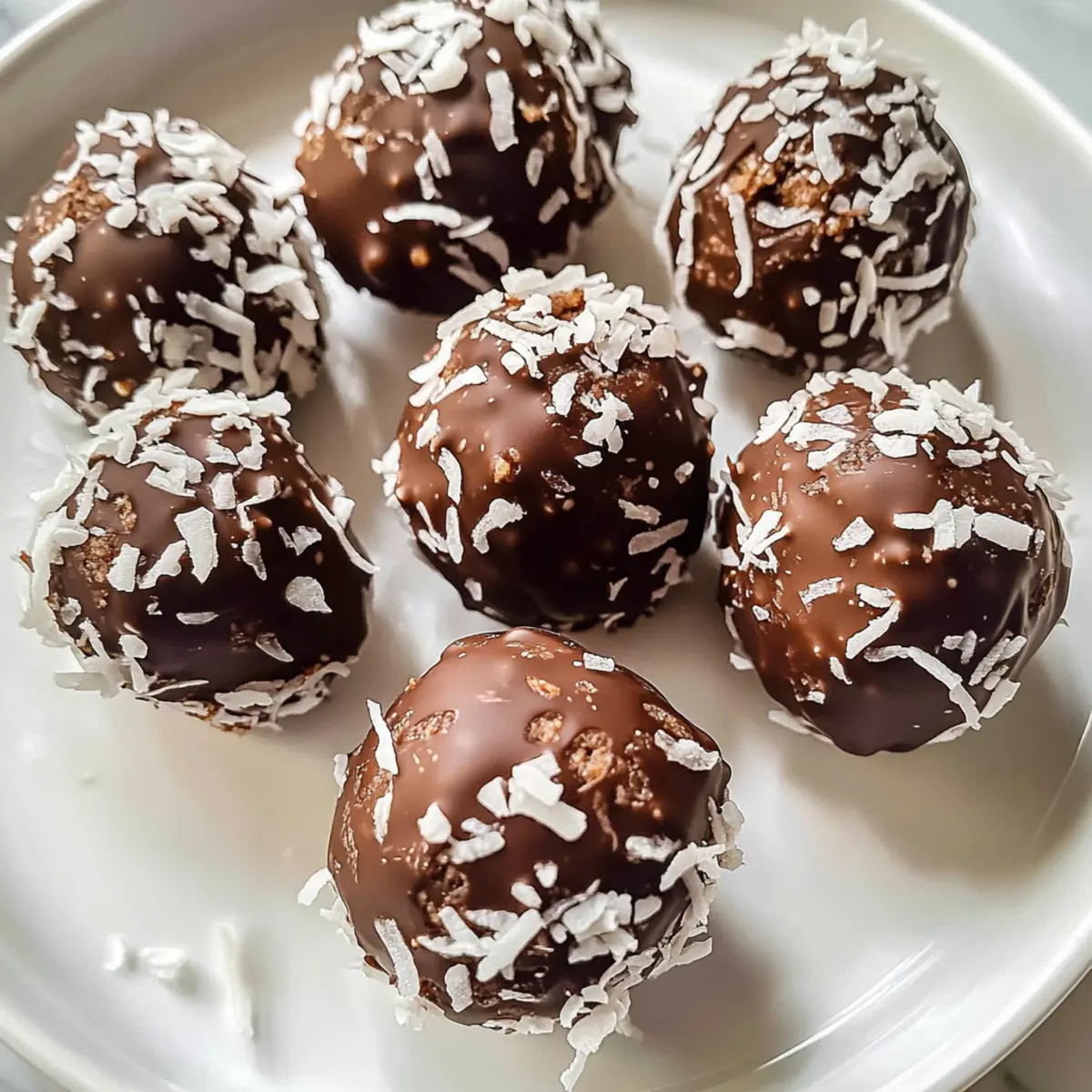 Dunkle Schokolade Kokosnuss Bällchen ganz einfach