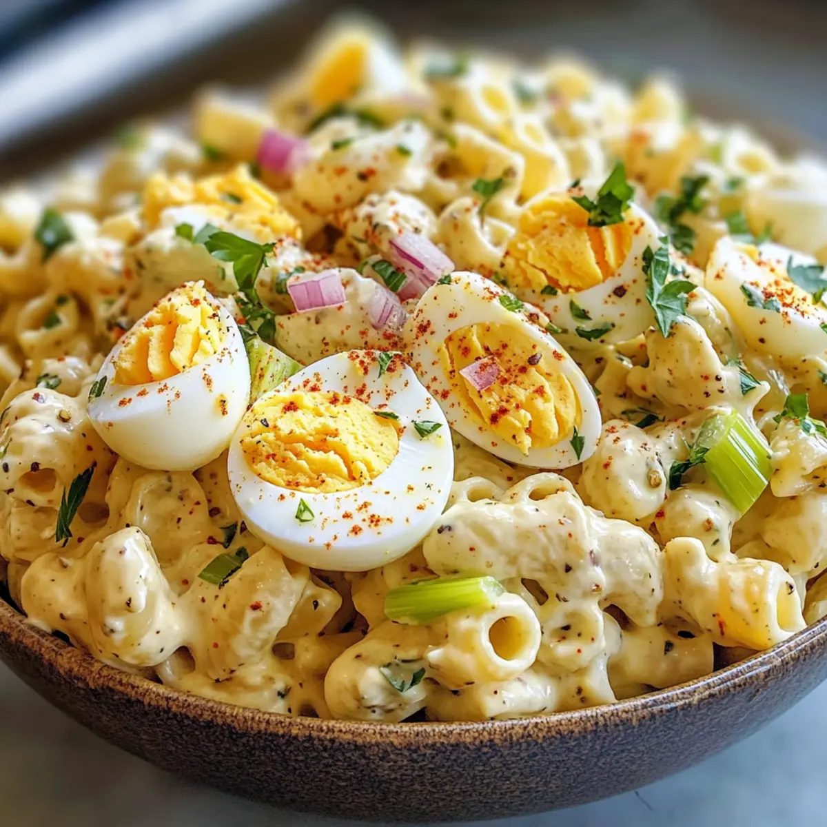 Teufels-Ei-Nudelsalat für den perfekten Picknick-Genuss