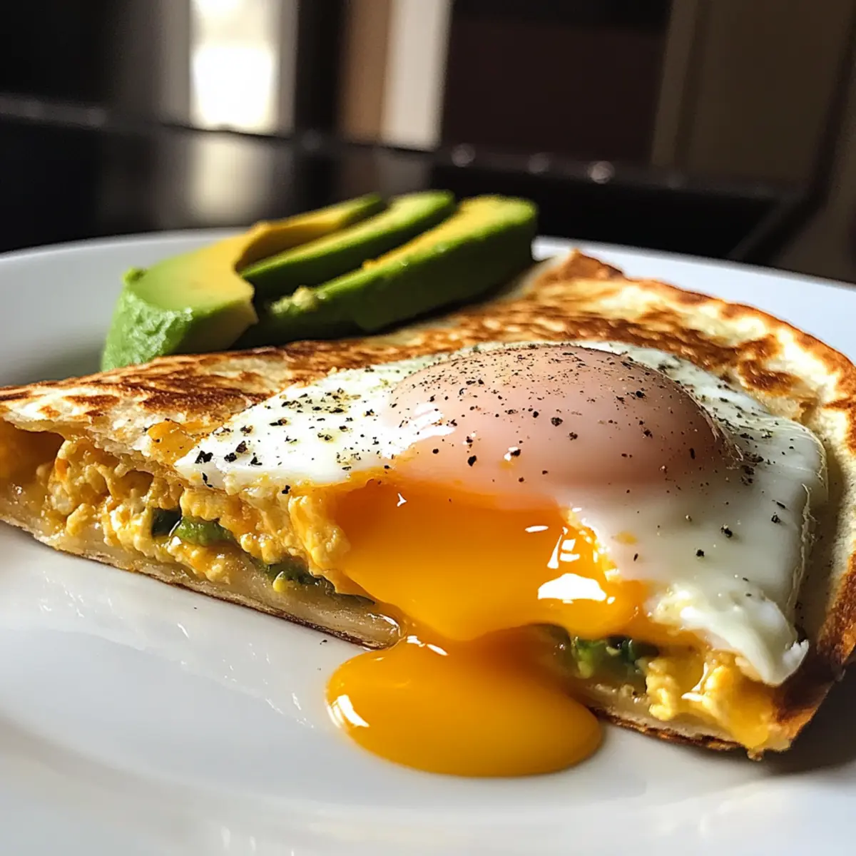Spiegelei-Quesadilla mit cremigem Käse genießen