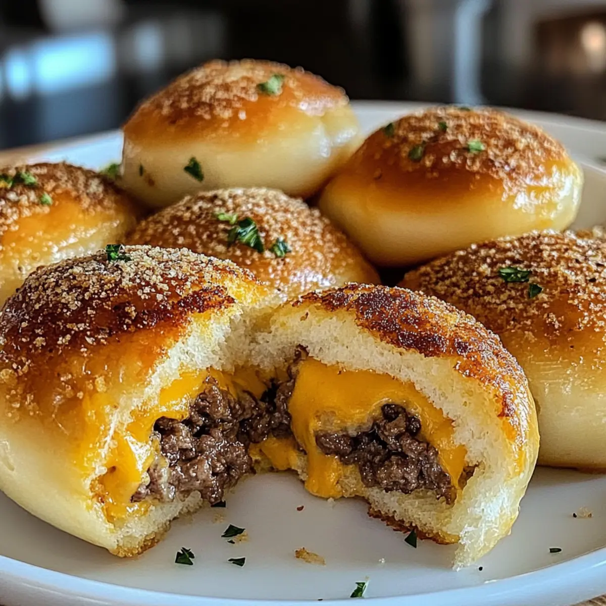 Knoblauch Parmesan Cheeseburger Bomben einfach selber machen