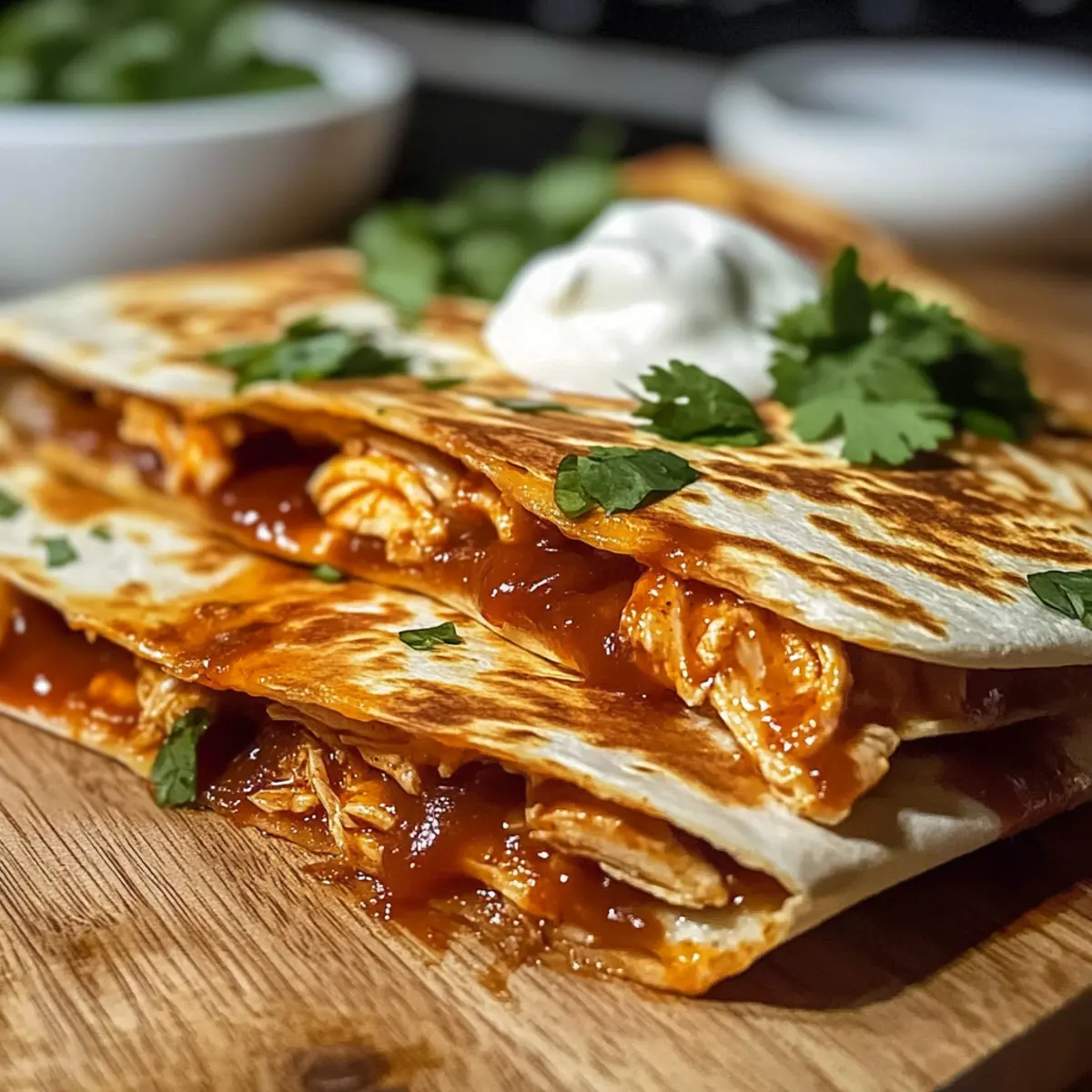 Heißer Honig BBQ Hähnchen Quesadillas für jeden Abend