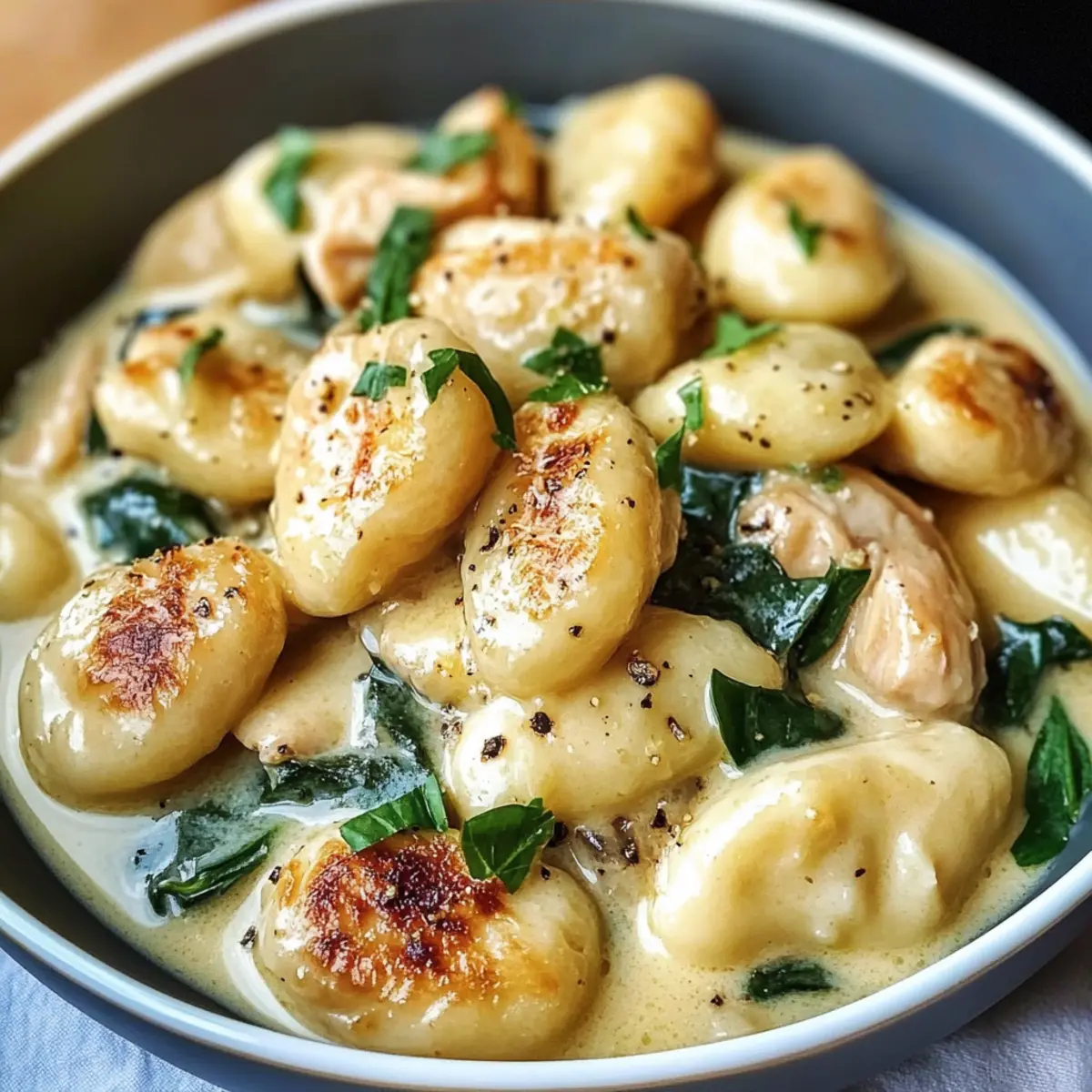 Zitronenhühnchen Gnocchi Gericht für schnelle Abende