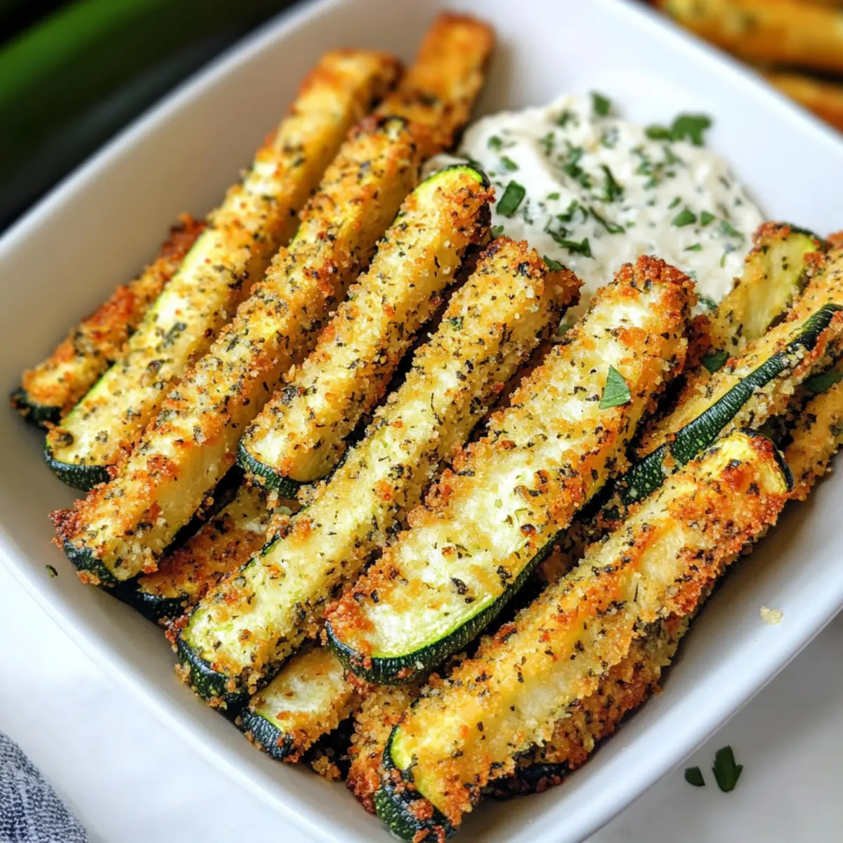 Kalorienarme Heißluftfritteuse Zucchini-Pommes genießen