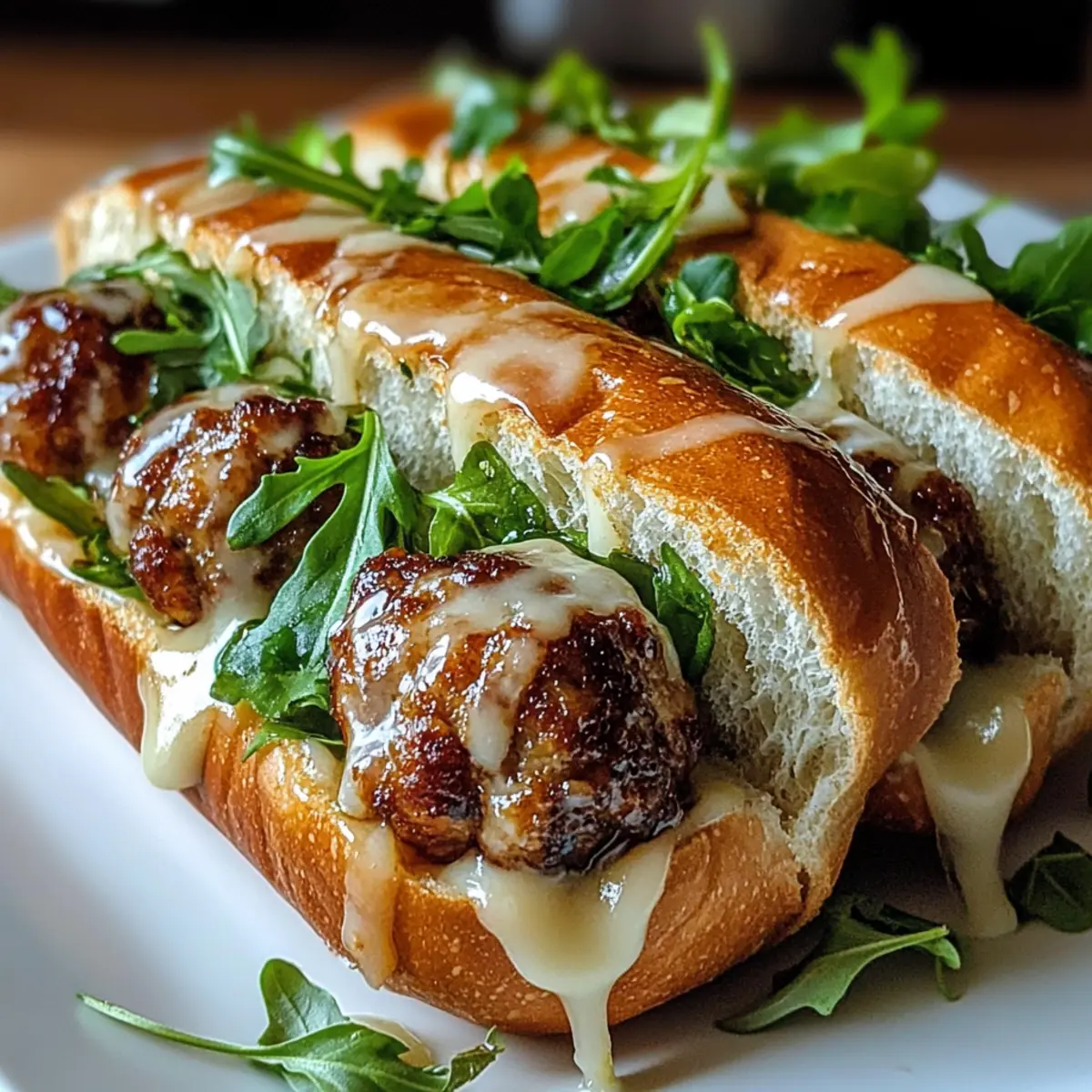 Ahorn glasierten Truthahn Fleischbällchen Subs lecker machen