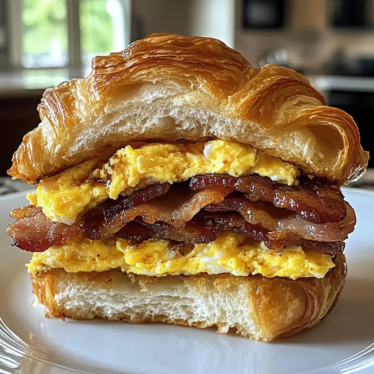 Ahornsenf-Croissant-Frühstücks-Sandwiches für Genießer