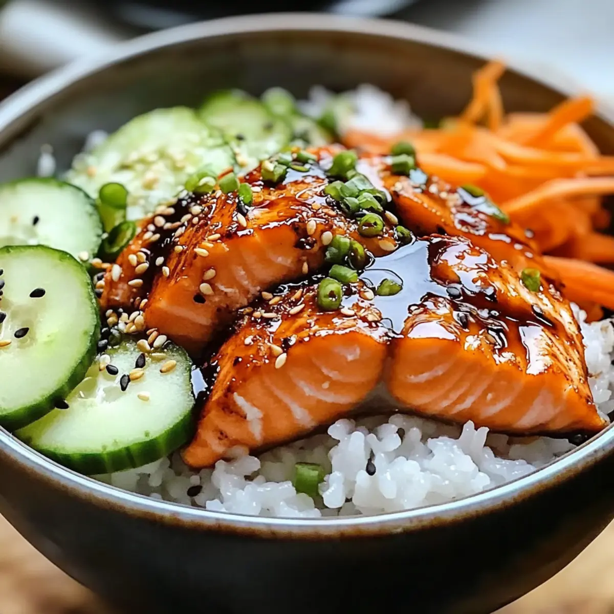 Gebackener Lachs Sushi Schüssel für jeden Tag
