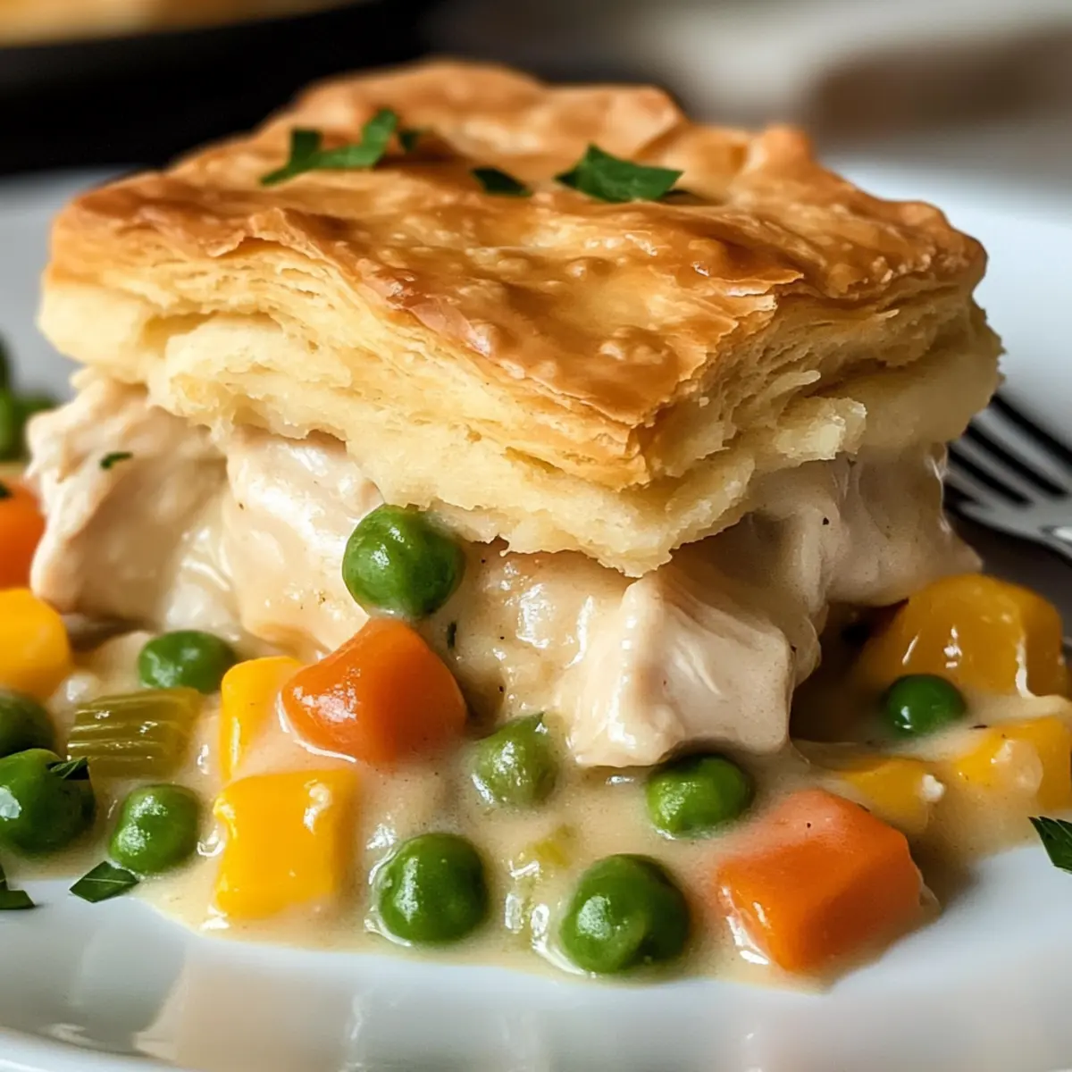 Keks Hähnchen Topf Kuchen für gemütliche Abende