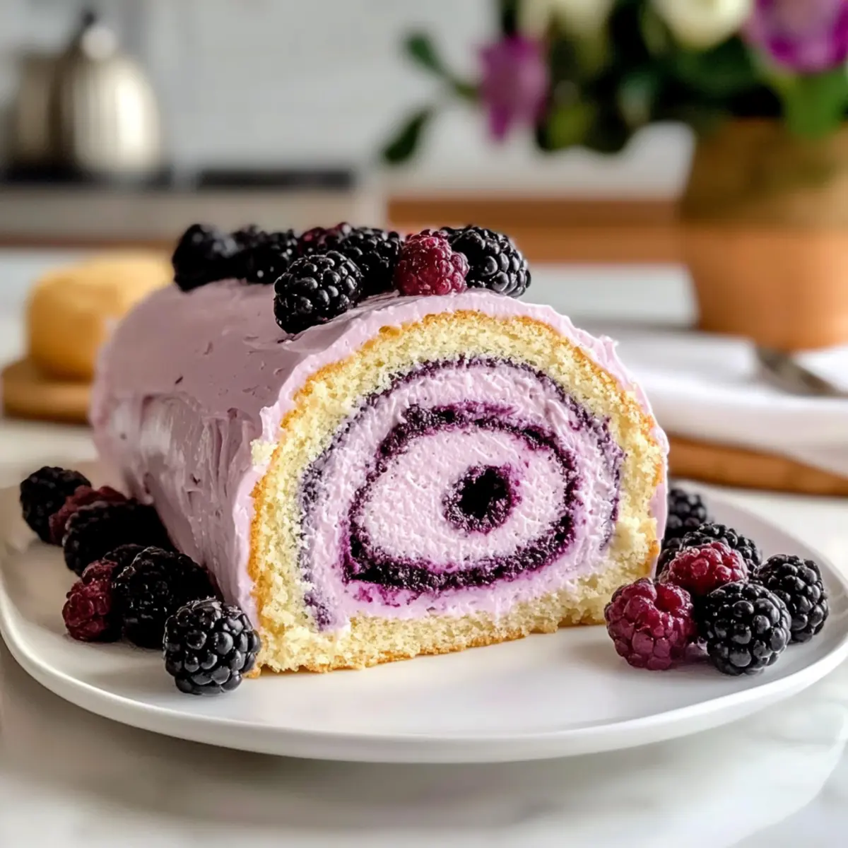 Brombeer Earl Grey Sahnerolle Rezept für jeden Anlass