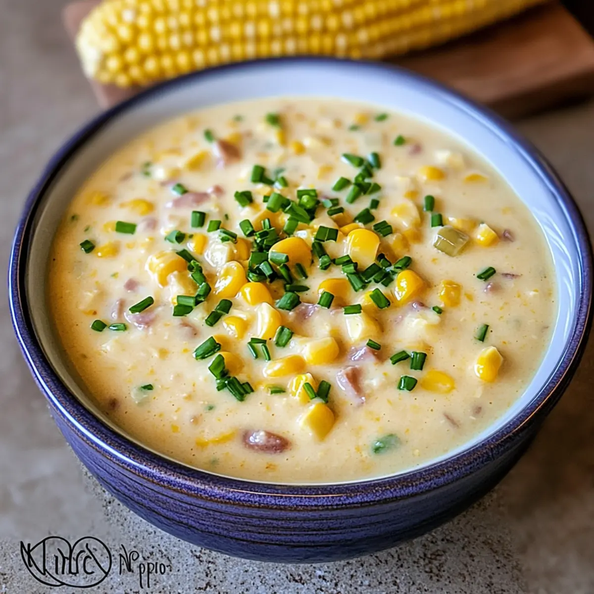 Mais-Käse-Cremesuppe mit rauchigem Aroma