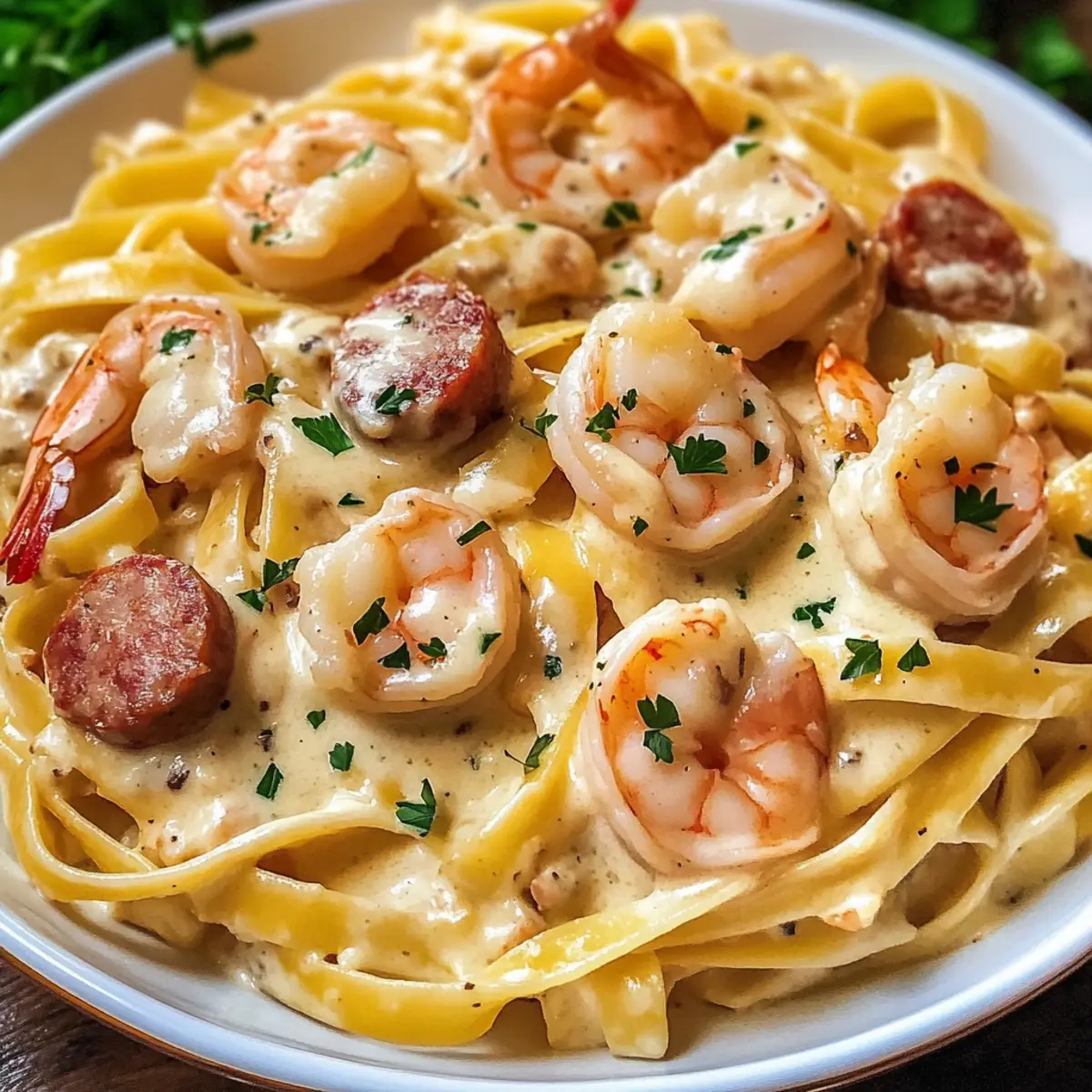 Cremige Garnelen-Fettuccine-Pasta im Handumdrehen