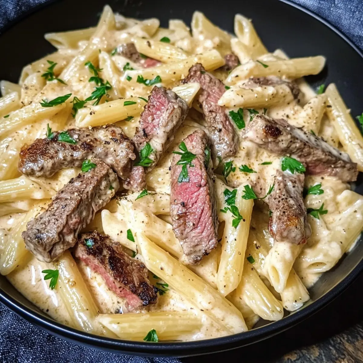 Cremige Steak-Pasta für den ultimativen Genuss