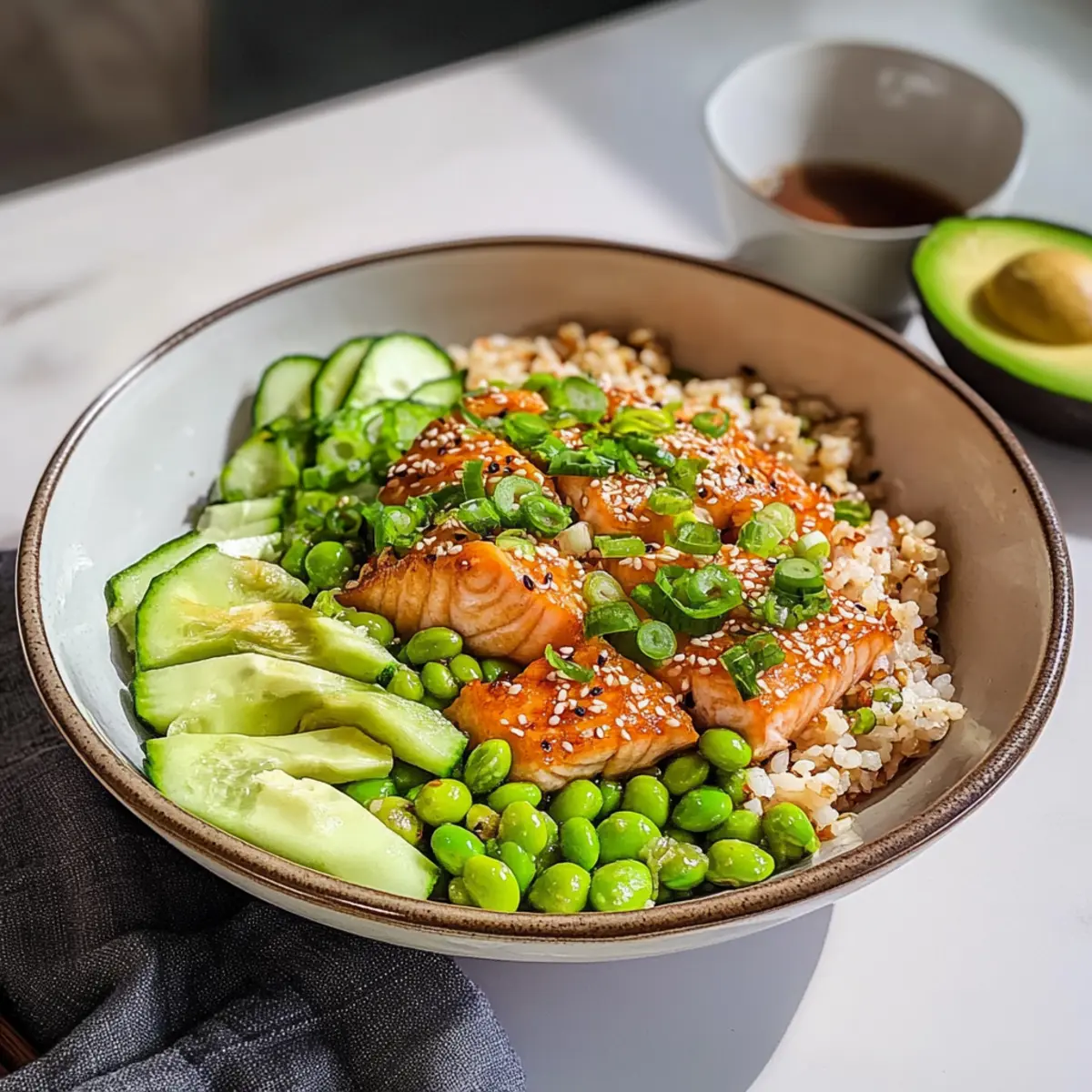 Knuspriger Reissalat mit Lachs für echte Genießer