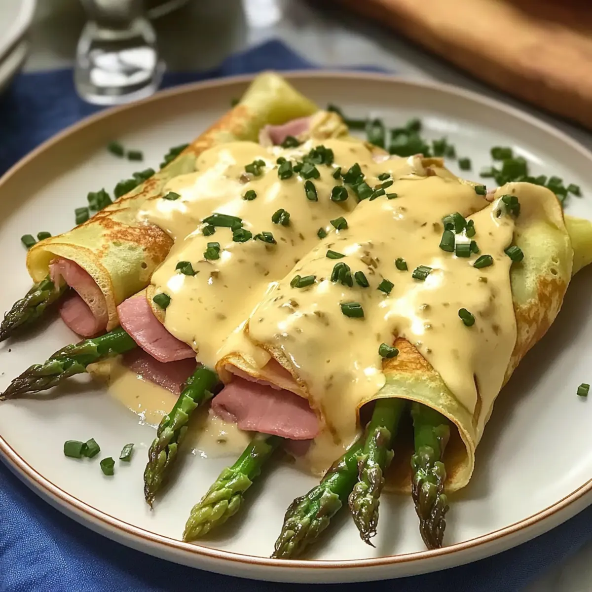 Unwiderstehliche Schinken- und Spargelcrepes für Brunch
