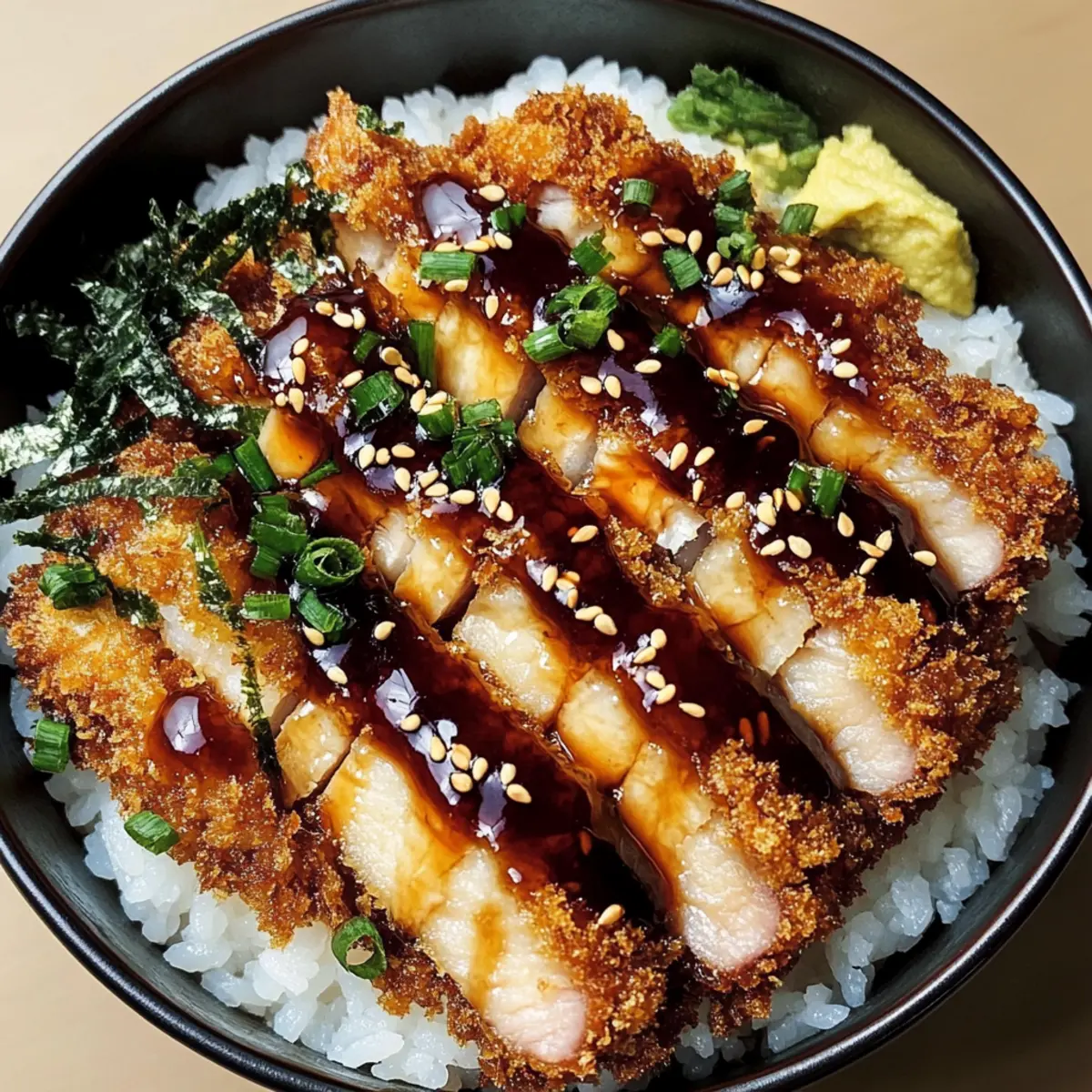 Katsu-Schalen mit Tonkatsu-Sauce Rezept für Zuhause