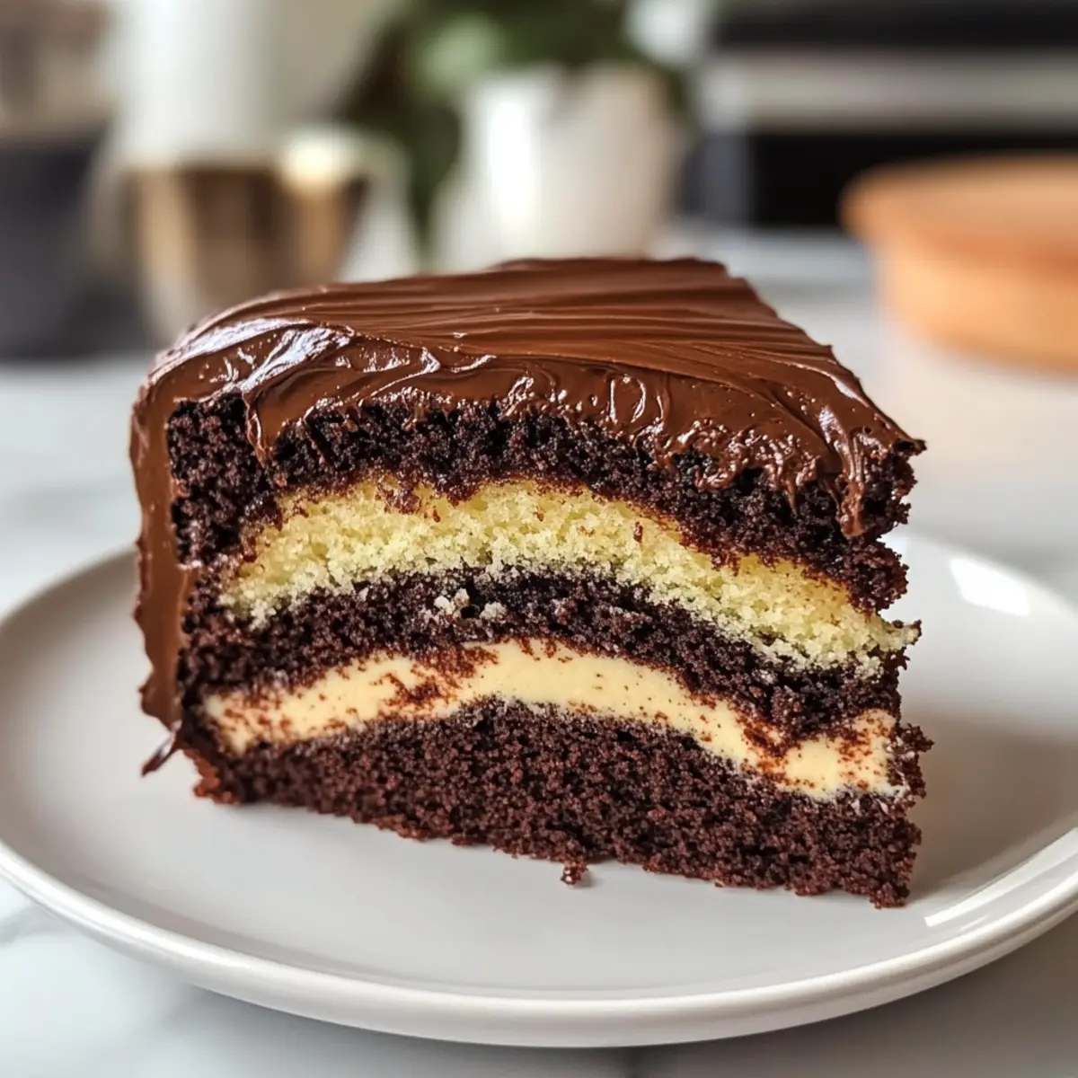 Marmorkuchen mit Schokoladenganache Rezept zum Verlieben