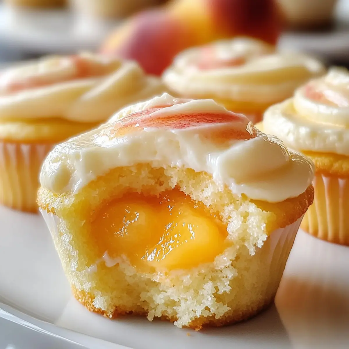 Pfirsich Frischkäse Cupcakes für Sommerfreuden
