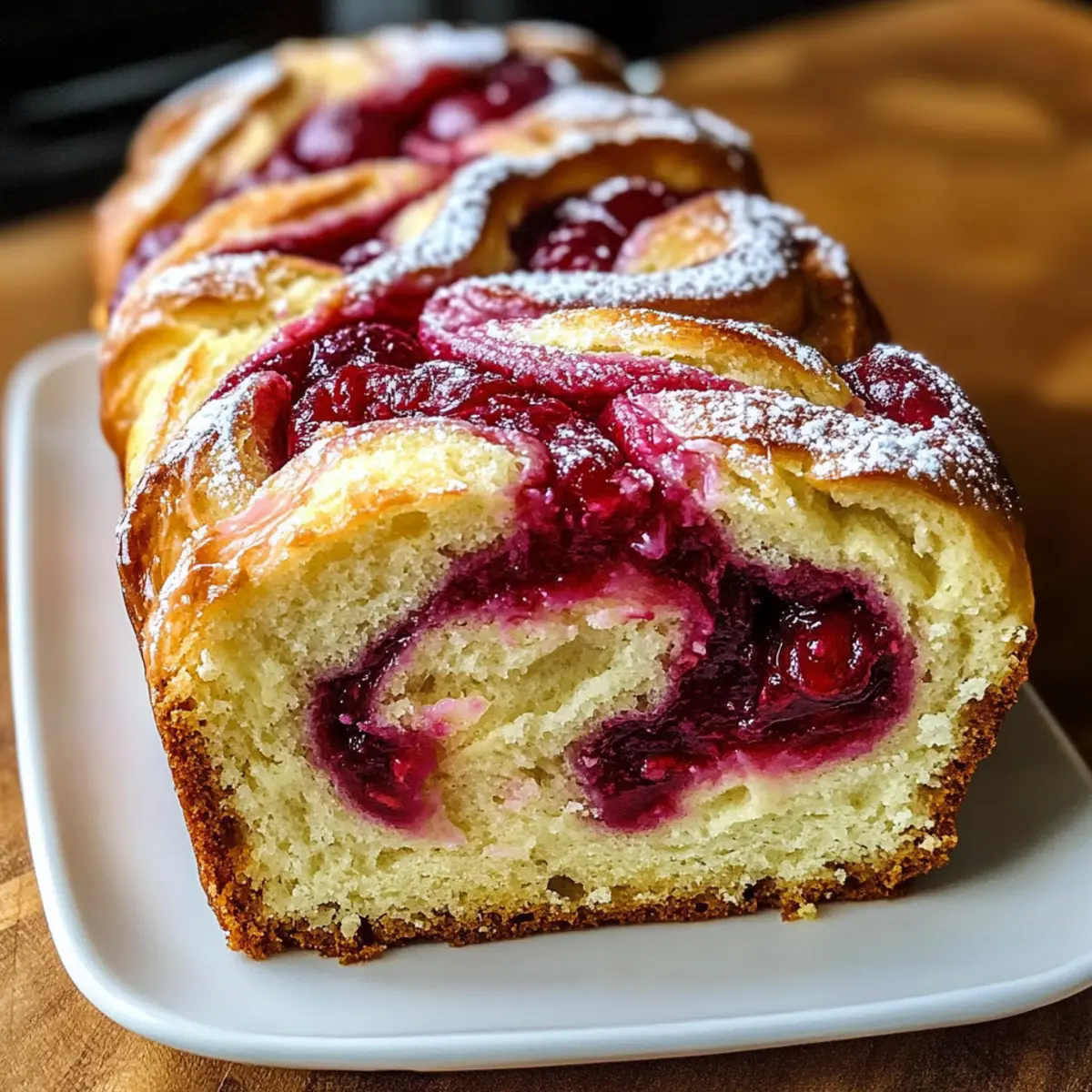 Himbeerwirbel-Brioche-Laib für festliche Momente