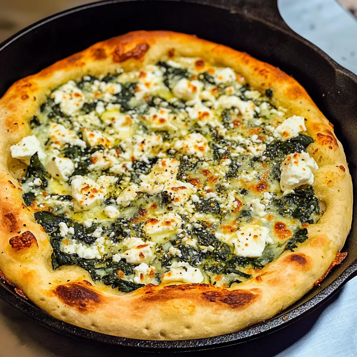 Spinat Feta Pfannenpizza für den perfekten Genuss