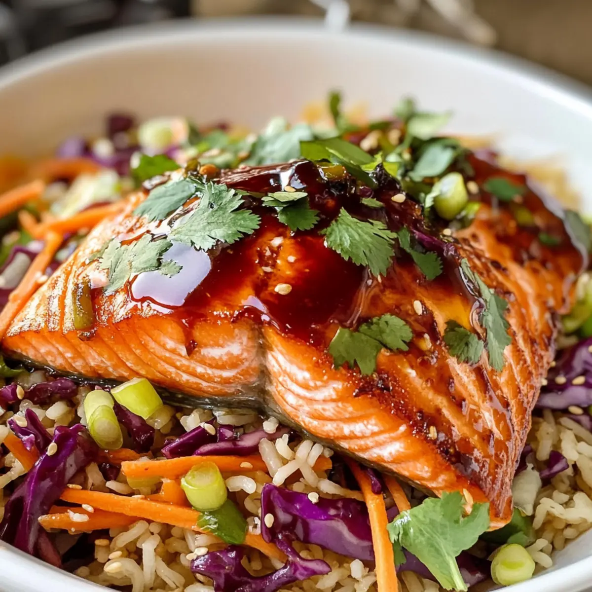 Teriyaki Lachs Schüssel für gesunde Genüsse