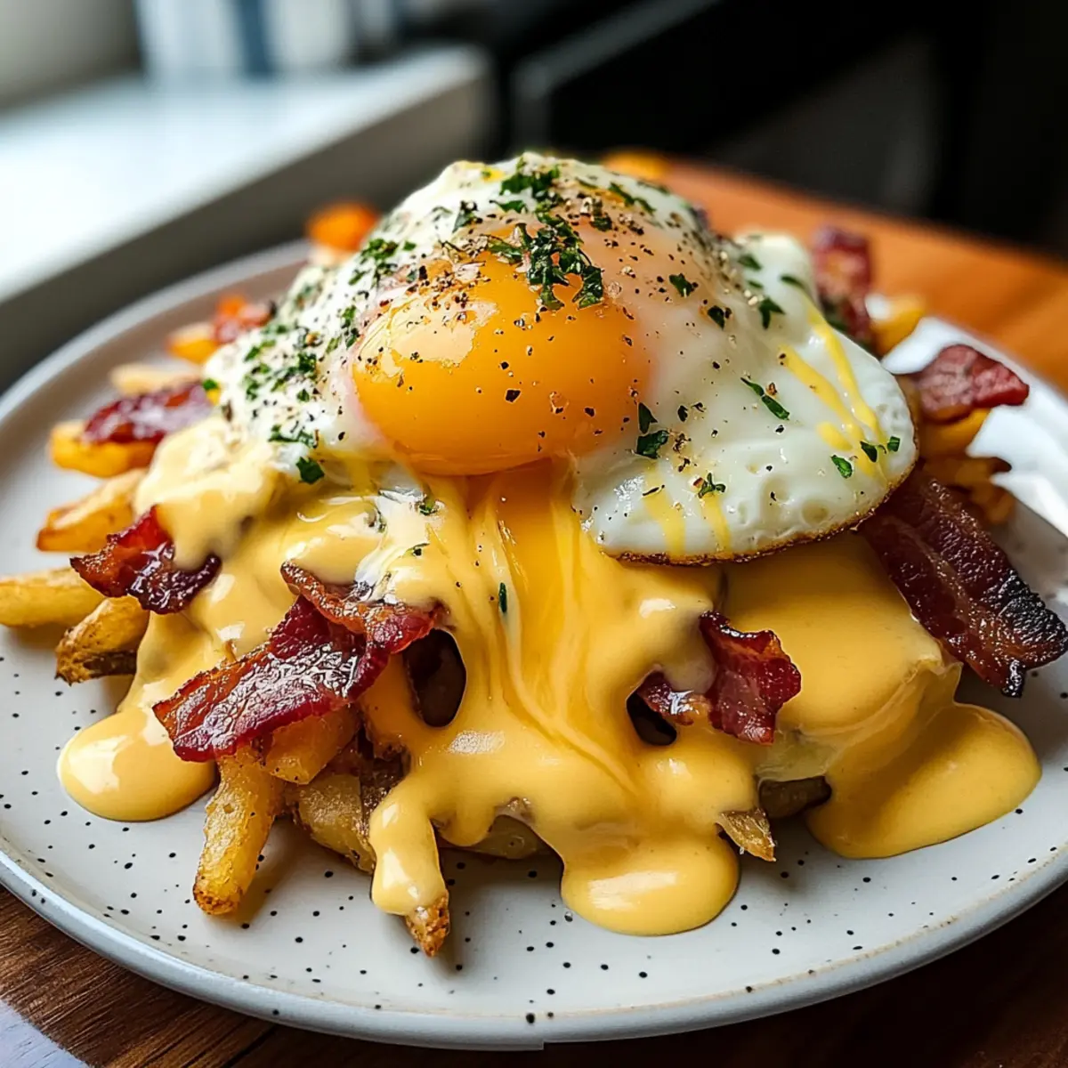 Ultimative Frühstücks-Poutine mit cremiger Hollandaise
